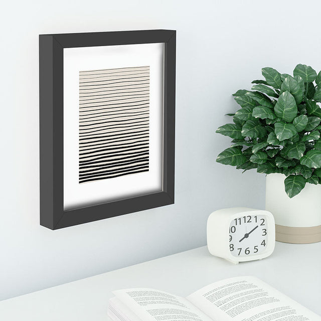 Black Horizontal Lines Recessed Framing Rectangle