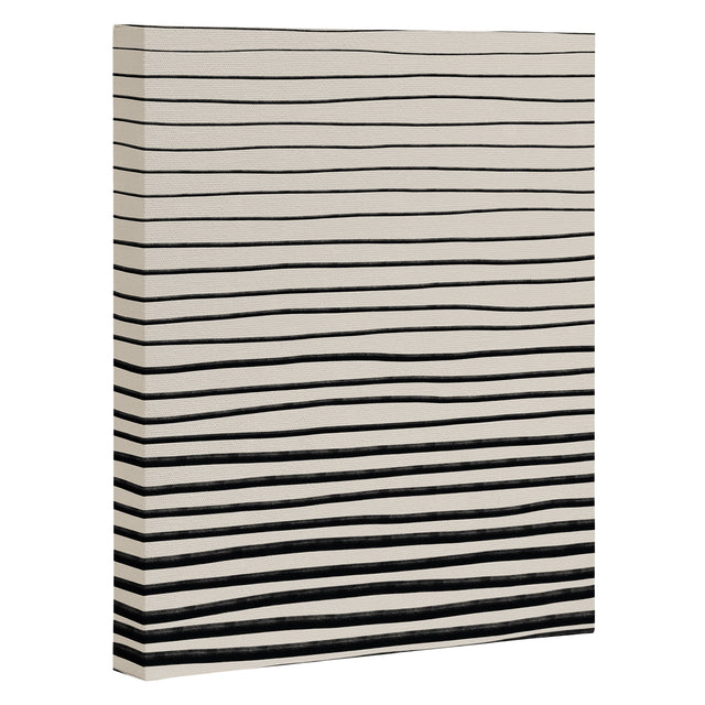 Black Horizontal Lines Art Canvas