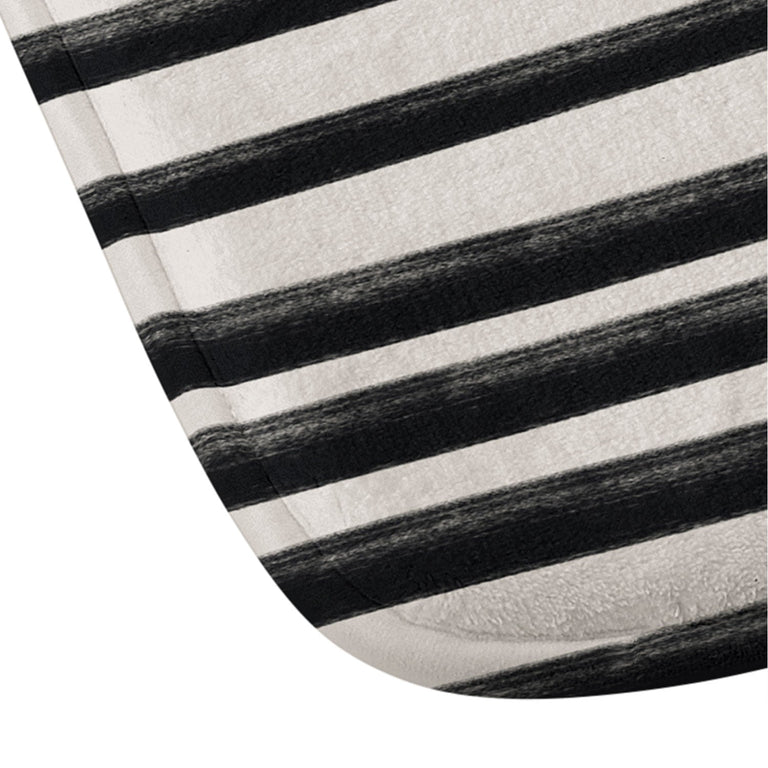 ALISA GALITSYNA BLACK HORIZONTAL LINES MEMORY FOAM BATH MAT