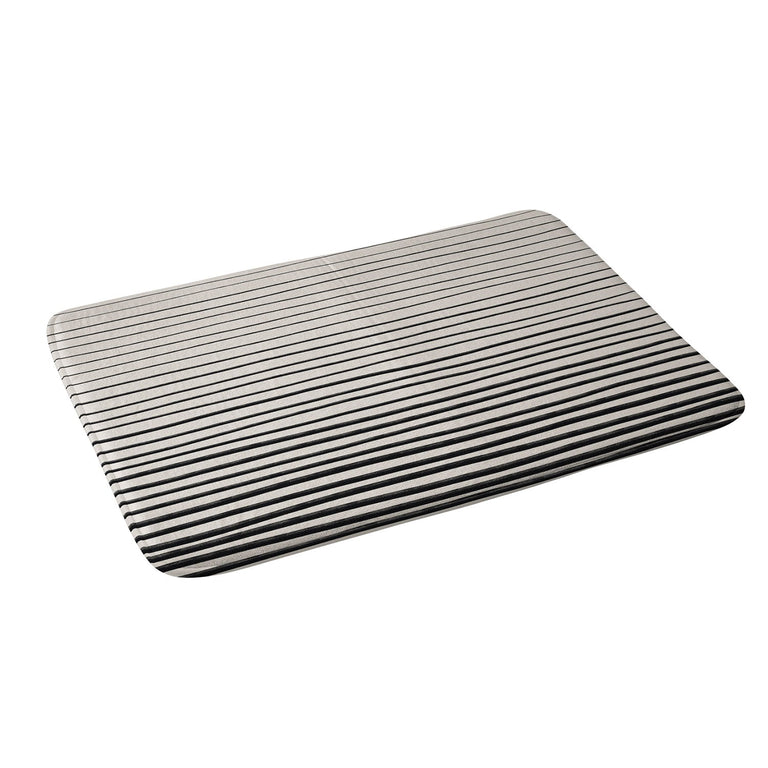 ALISA GALITSYNA BLACK HORIZONTAL LINES MEMORY FOAM BATH MAT