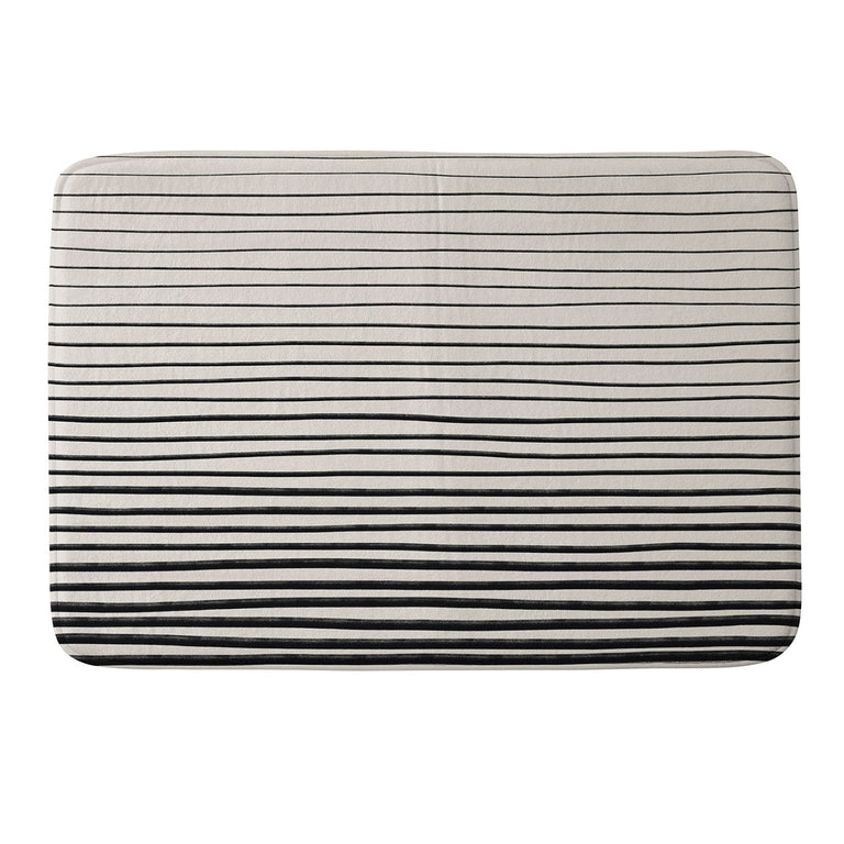 ALISA GALITSYNA BLACK HORIZONTAL LINES MEMORY FOAM BATH MAT