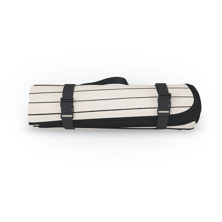 Black Horizontal Lines Picnic Blanket