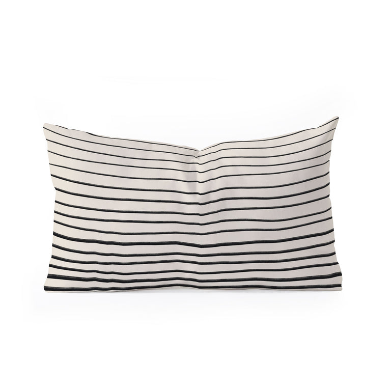 BLACK HORIZONTAL LINES THROW PILLOW