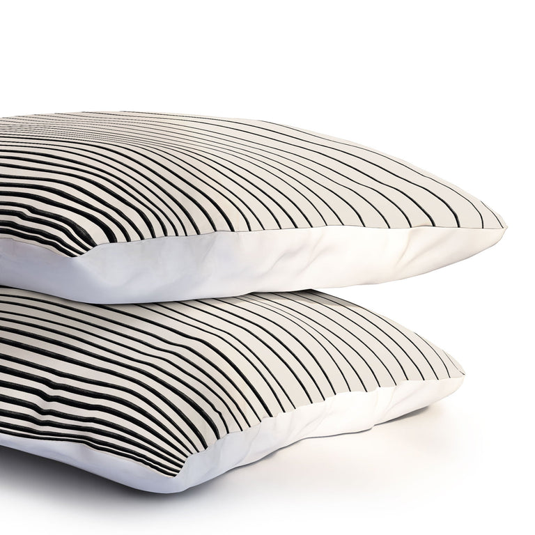 BLACK HORIZONTAL LINES PILLOW SHAMS