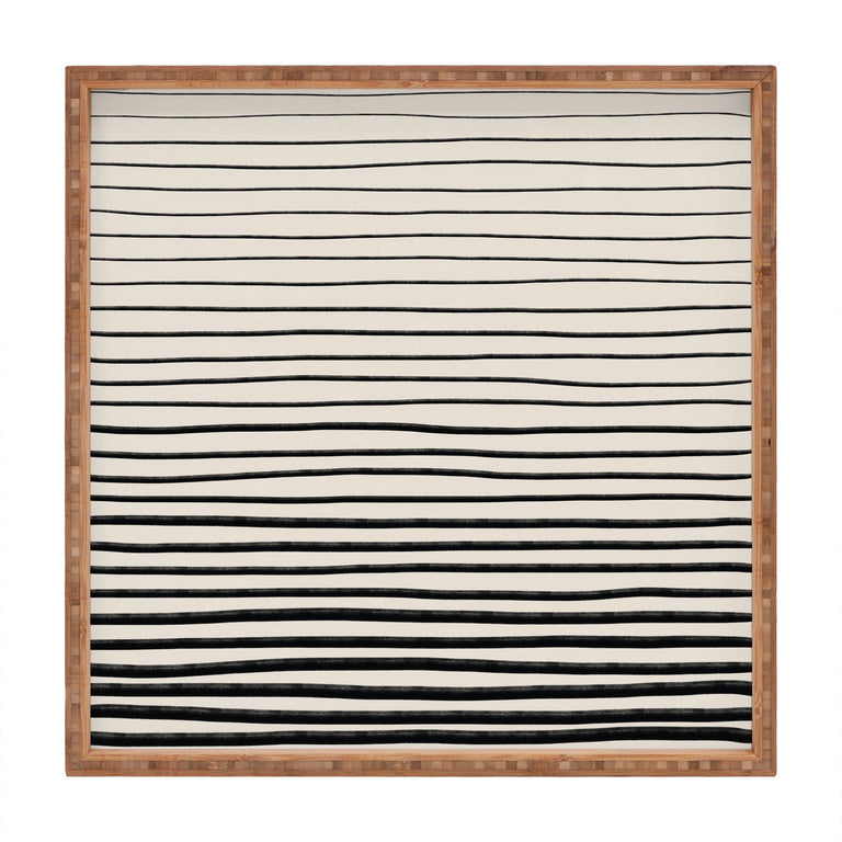 BLACK HORIZONTAL LINES SQUARE TRAY