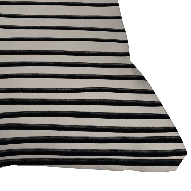 BLACK HORIZONTAL LINES THROW PILLOW