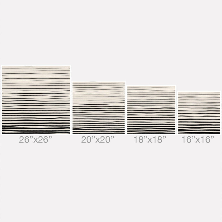 BLACK HORIZONTAL LINES THROW PILLOW