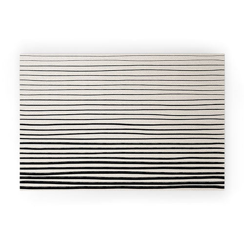 Black Horizontal Lines Welcome Mat