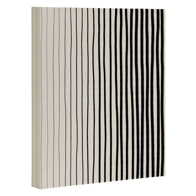 Black Vertical Lines Art Canvas