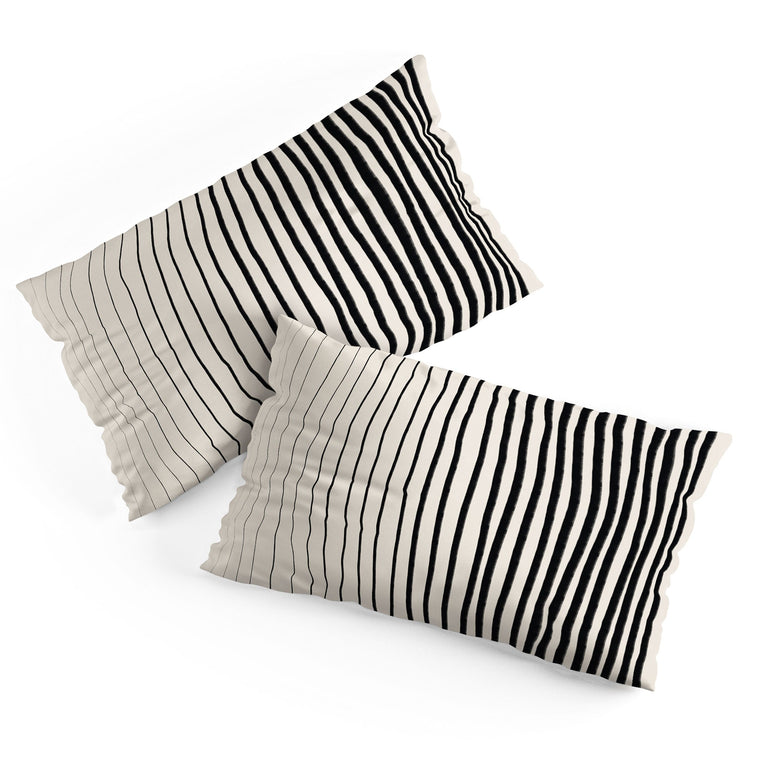 BLACK VERTICAL LINES PILLOW SHAMS