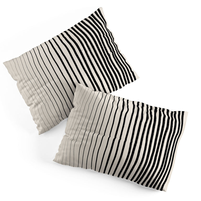 BLACK VERTICAL LINES PILLOW SHAMS