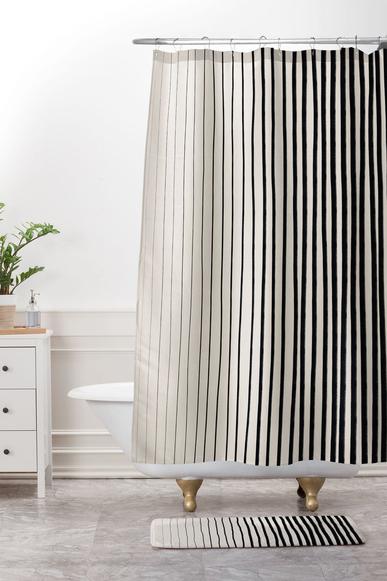 ALISA GALITSYNA BLACK VERTICAL LINES MEMORY FOAM BATH MAT