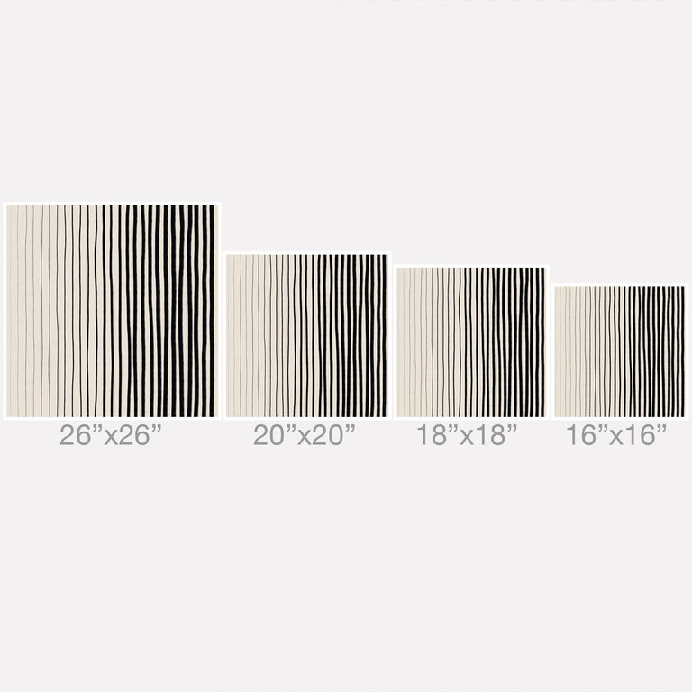 BLACK VERTICAL LINES THROW PILLOW