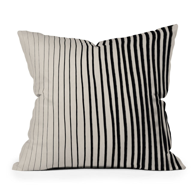 BLACK VERTICAL LINES THROW PILLOW