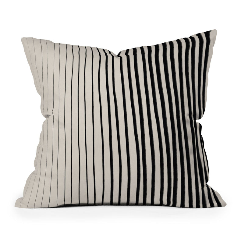 BLACK VERTICAL LINES THROW PILLOW