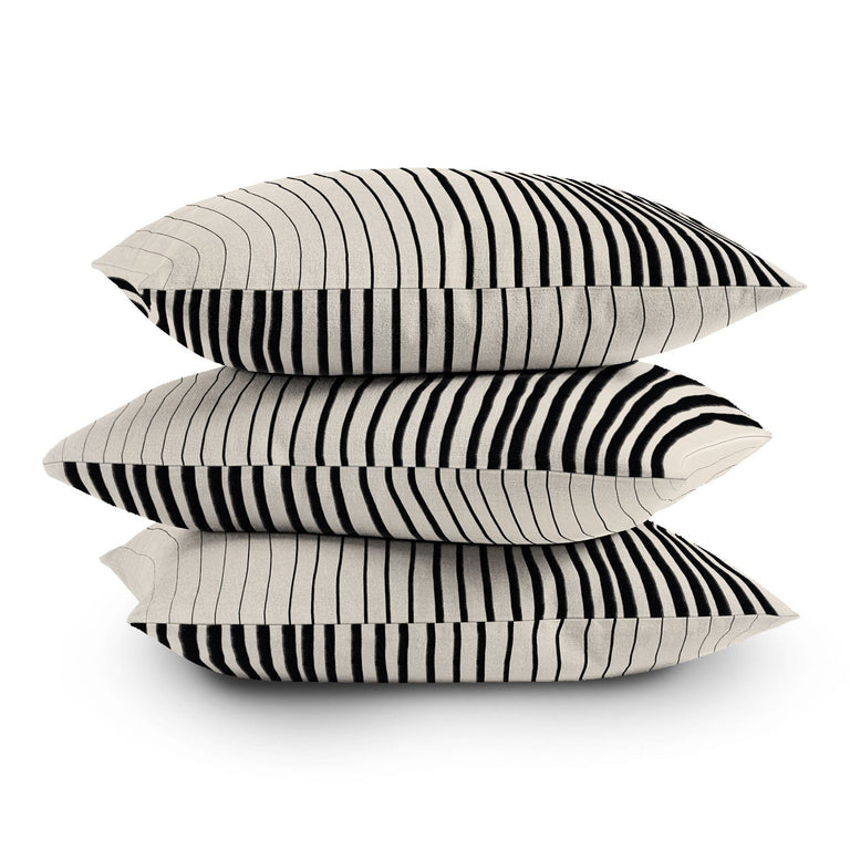 BLACK VERTICAL LINES THROW PILLOW