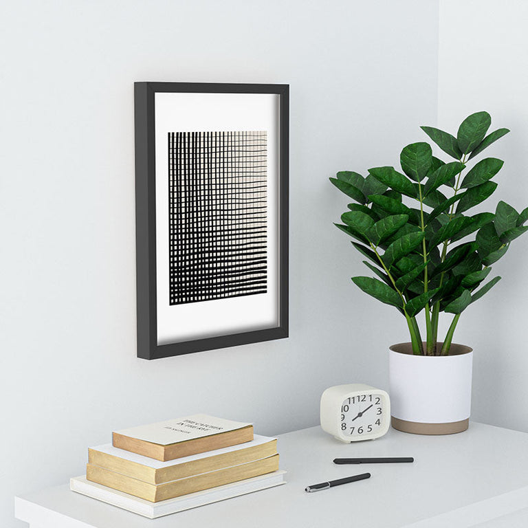 Hand Drawn Grid Recessed Framing Rectangle