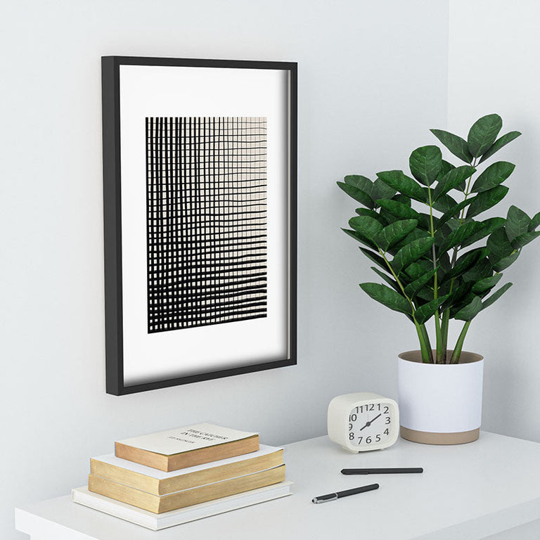 Hand Drawn Grid Recessed Framing Rectangle