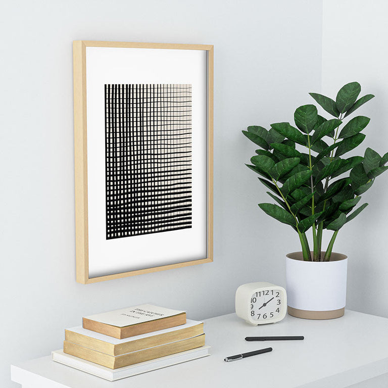 Hand Drawn Grid Recessed Framing Rectangle
