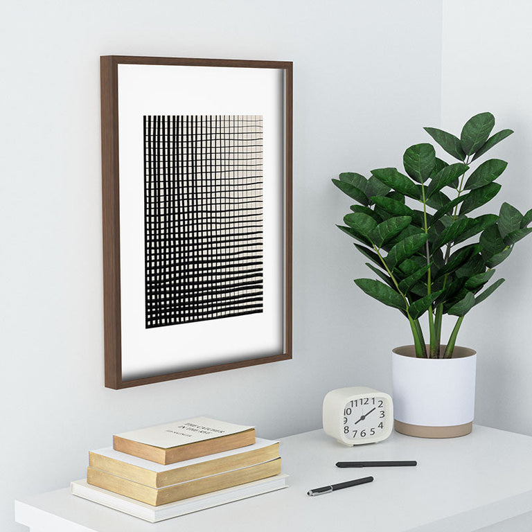 Hand Drawn Grid Recessed Framing Rectangle