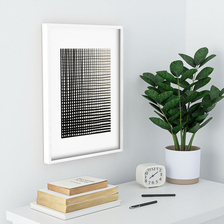 Hand Drawn Grid Recessed Framing Rectangle