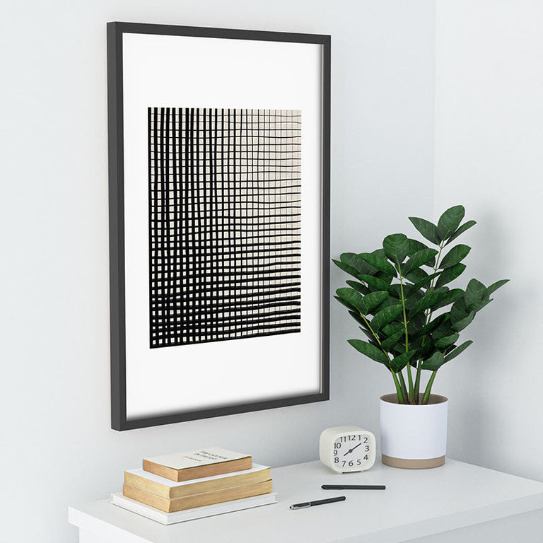 Hand Drawn Grid Recessed Framing Rectangle