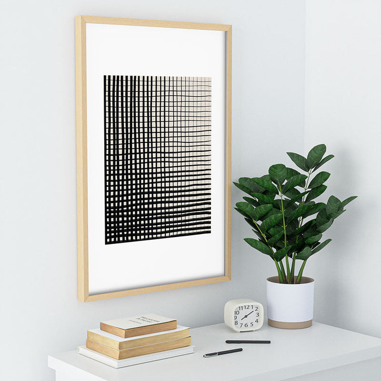 Hand Drawn Grid Recessed Framing Rectangle