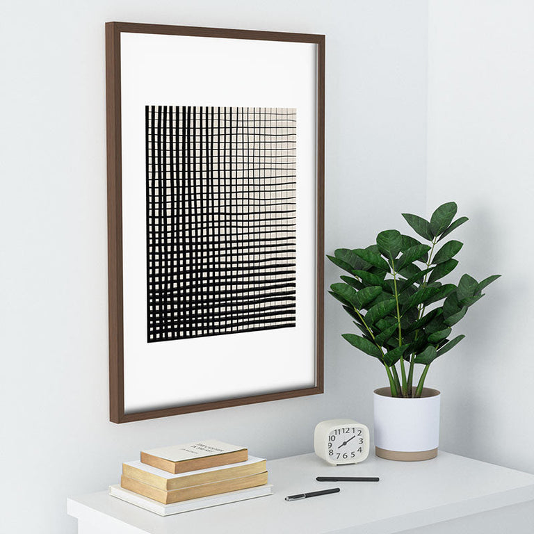 Hand Drawn Grid Recessed Framing Rectangle