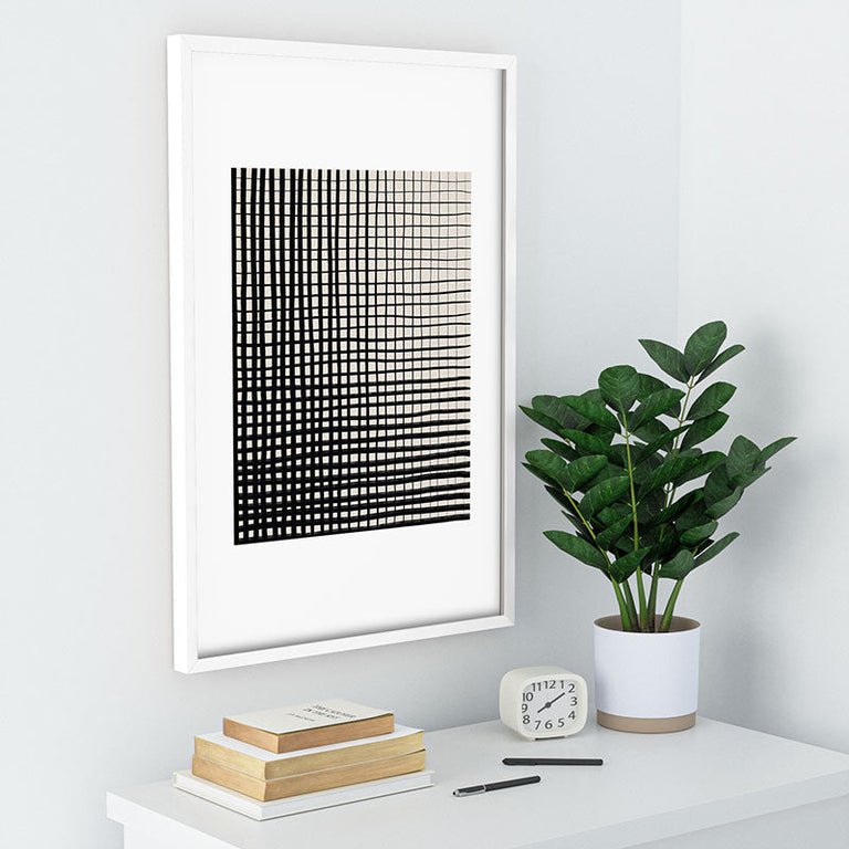 Hand Drawn Grid Recessed Framing Rectangle