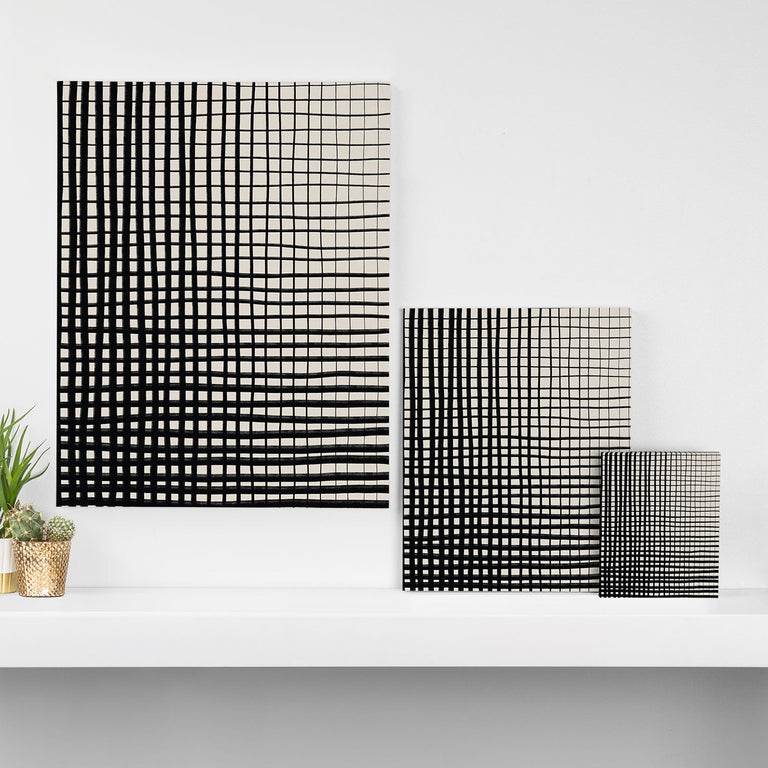 Hand Drawn Grid Art Canvas