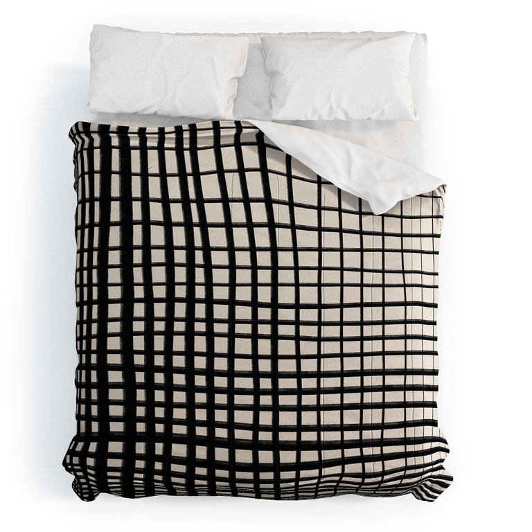 HAND DRAWN GRID DUVET / COMFORTER