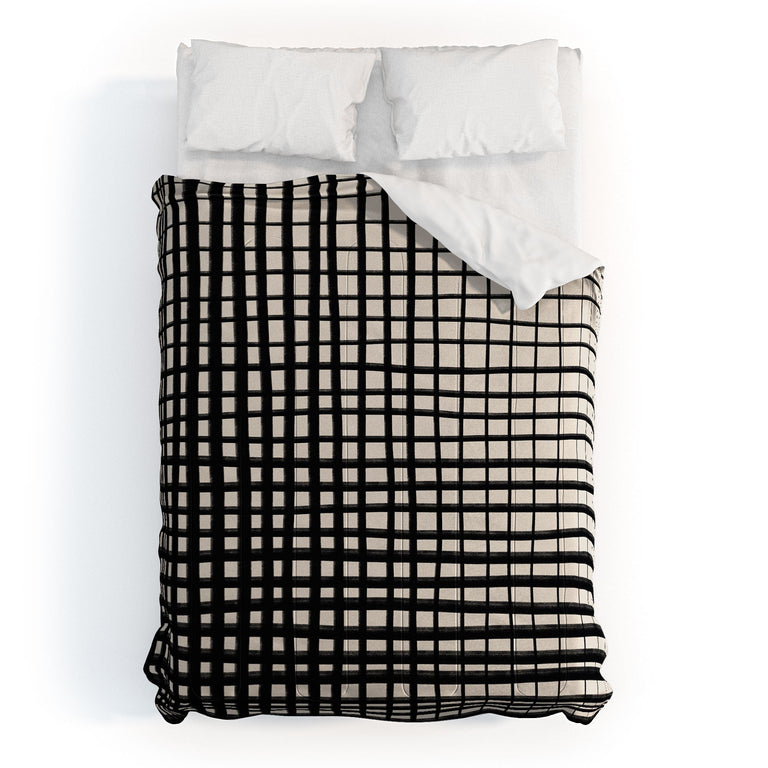 HAND DRAWN GRID DUVET / COMFORTER