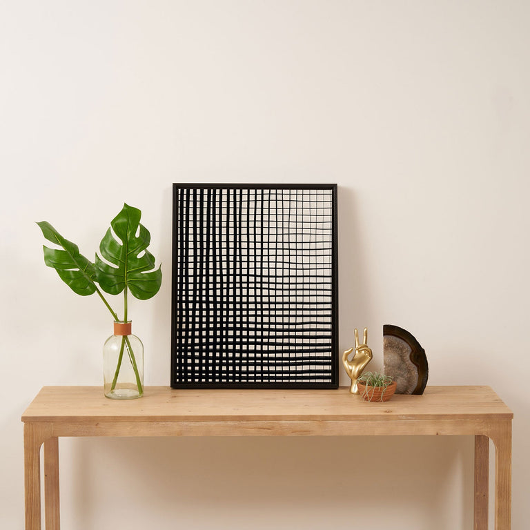 Hand Drawn Grid Art Canvas