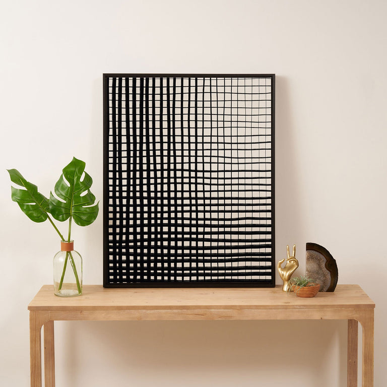 Hand Drawn Grid Art Canvas