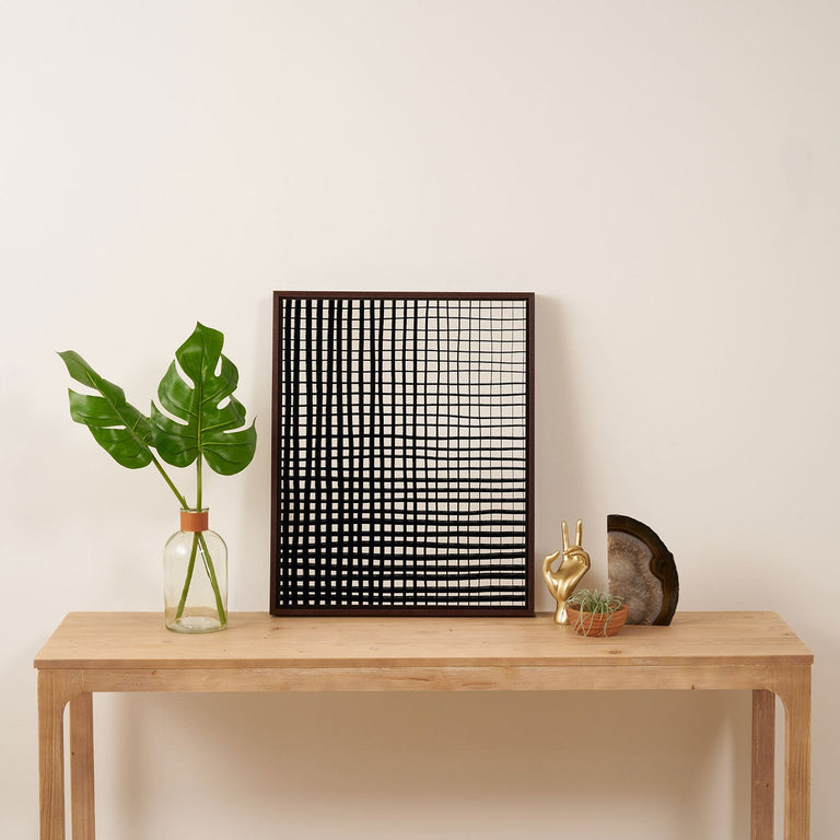 Hand Drawn Grid Art Canvas
