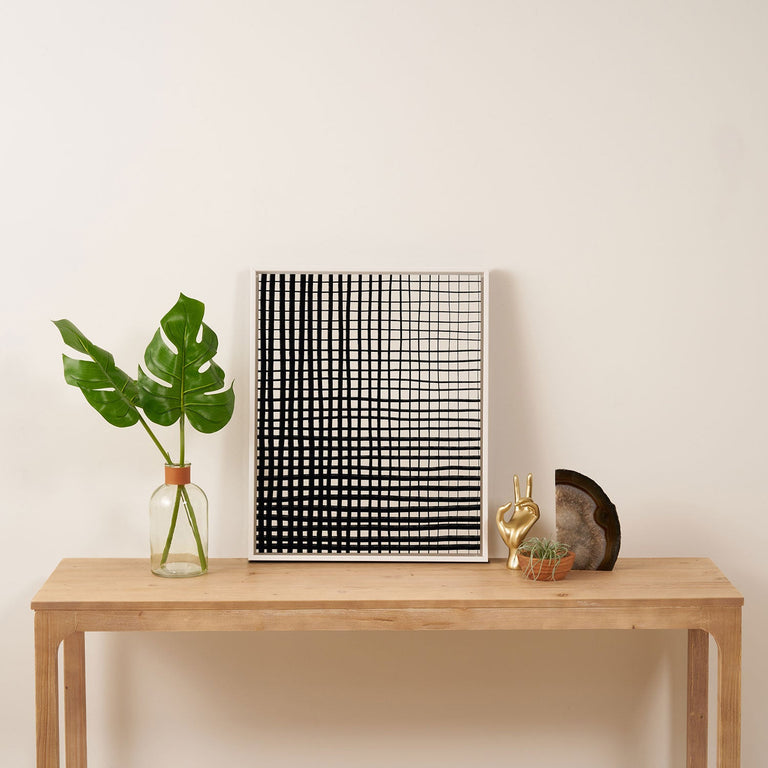 Hand Drawn Grid Art Canvas