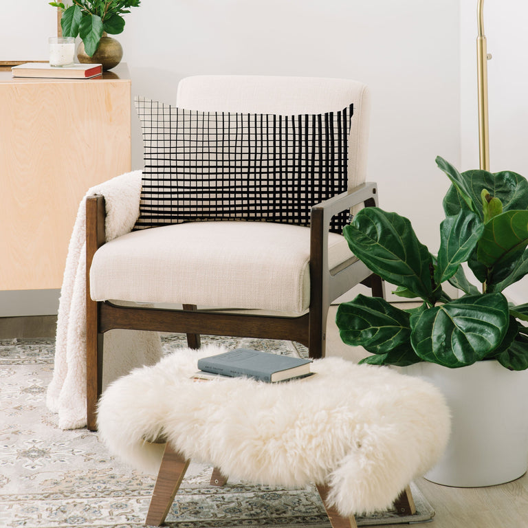 HAND DRAWN GRID THROW PILLOW