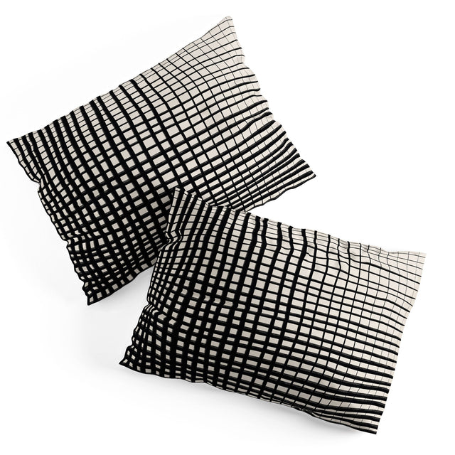 HAND DRAWN GRID PILLOW SHAMS