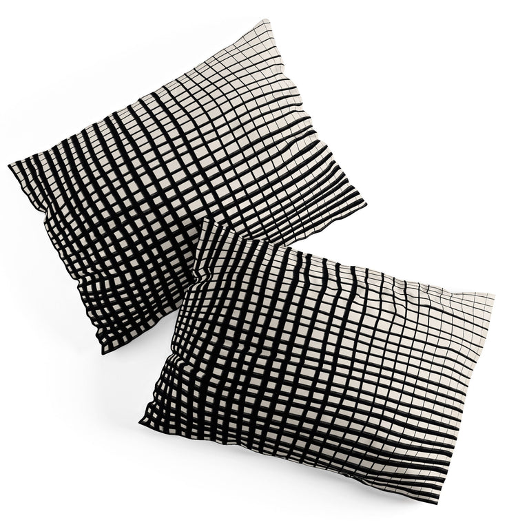 HAND DRAWN GRID PILLOW SHAMS