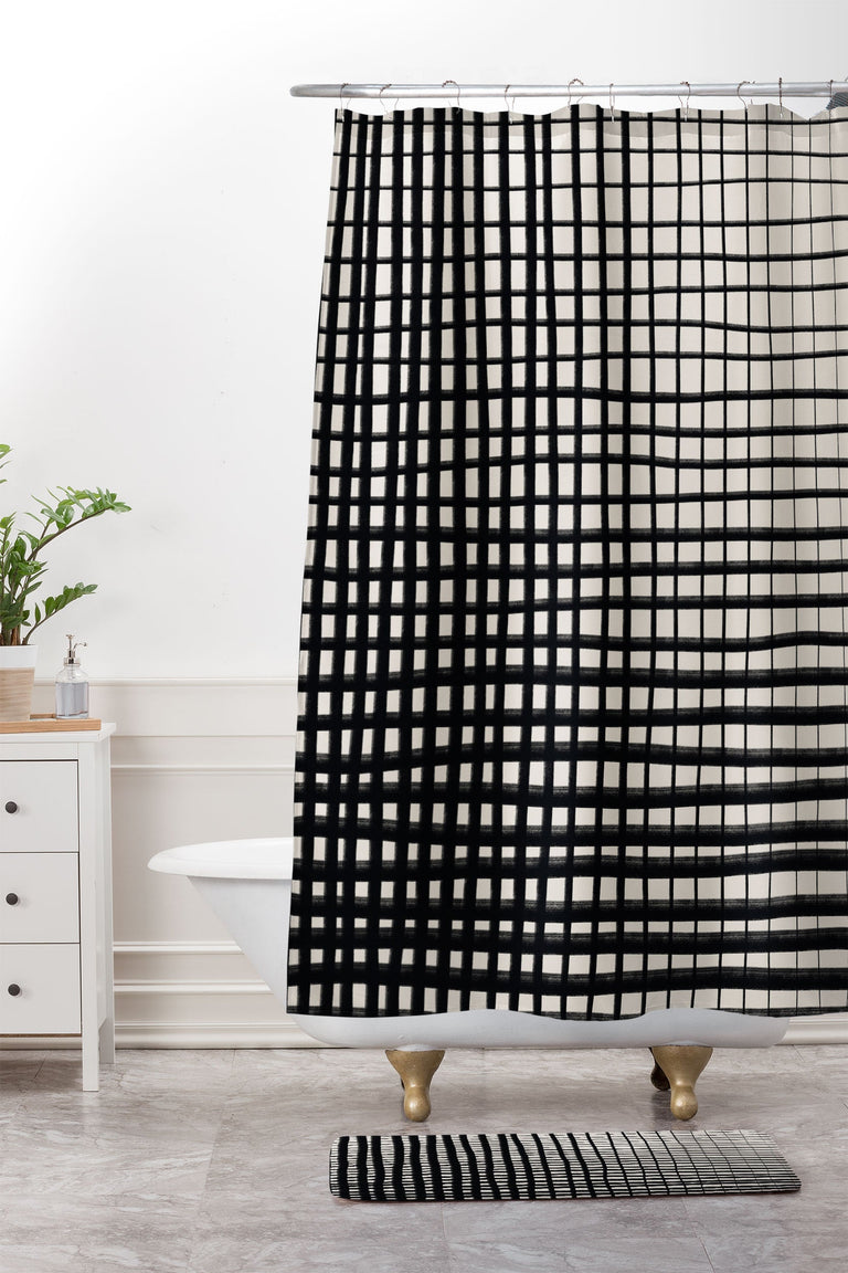 ALISA GALITSYNA HAND DRAWN GRID MEMORY FOAM BATH MAT