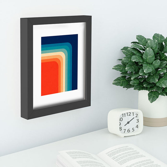 Retro 70s Color Palette III Recessed Framing Rectangle