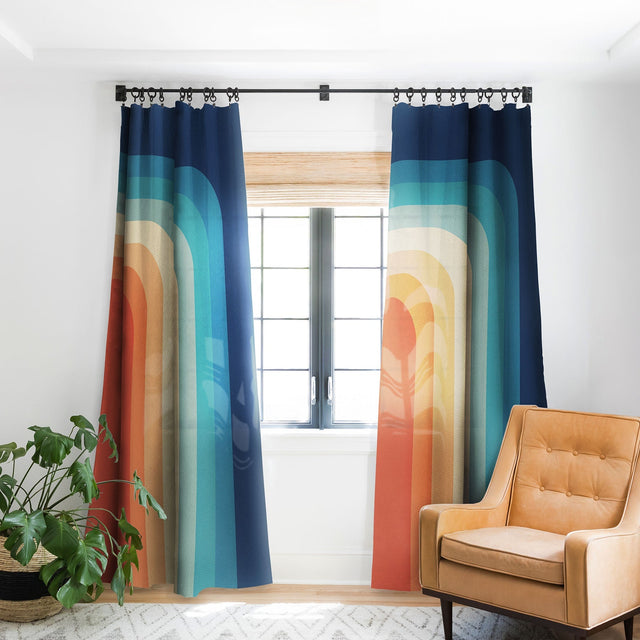 RETRO 70S COLOR PALETTE III BLACKOUT NON REPEAT WINDOW CURTAIN