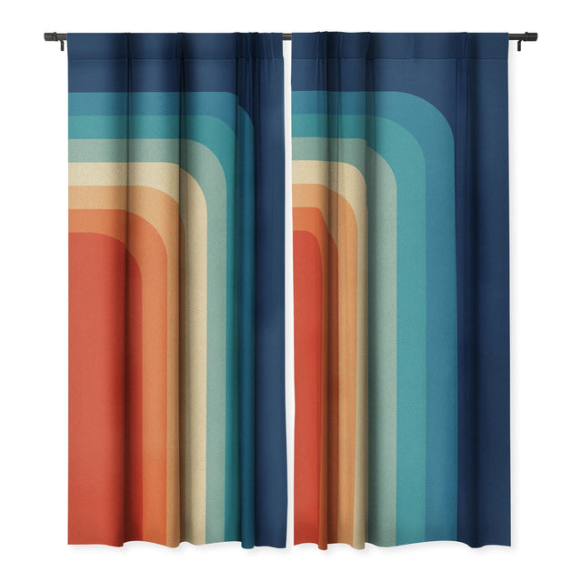 RETRO 70S COLOR PALETTE III BLACKOUT NON REPEAT WINDOW CURTAIN