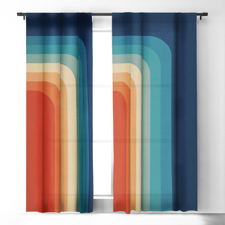 RETRO 70S COLOR PALETTE III BLACKOUT NON REPEAT WINDOW CURTAIN