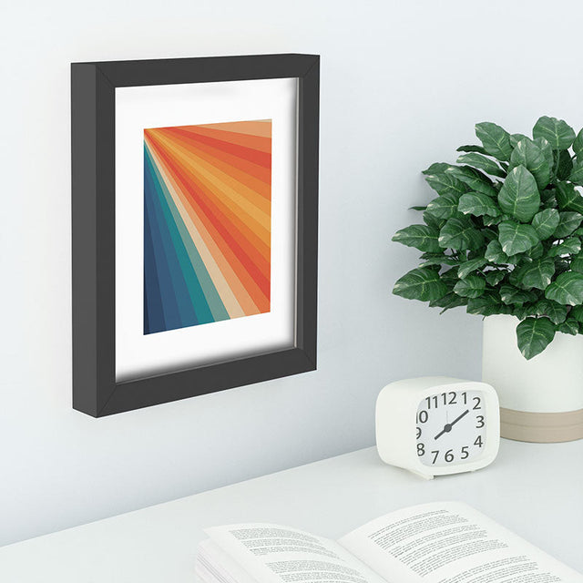 Retro 70s Sunrays Recessed Framing Rectangle