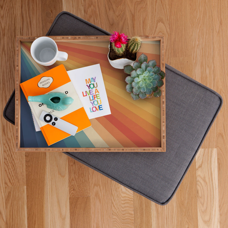 RETRO 70S SUNRAYS RECTANGULAR TRAY
