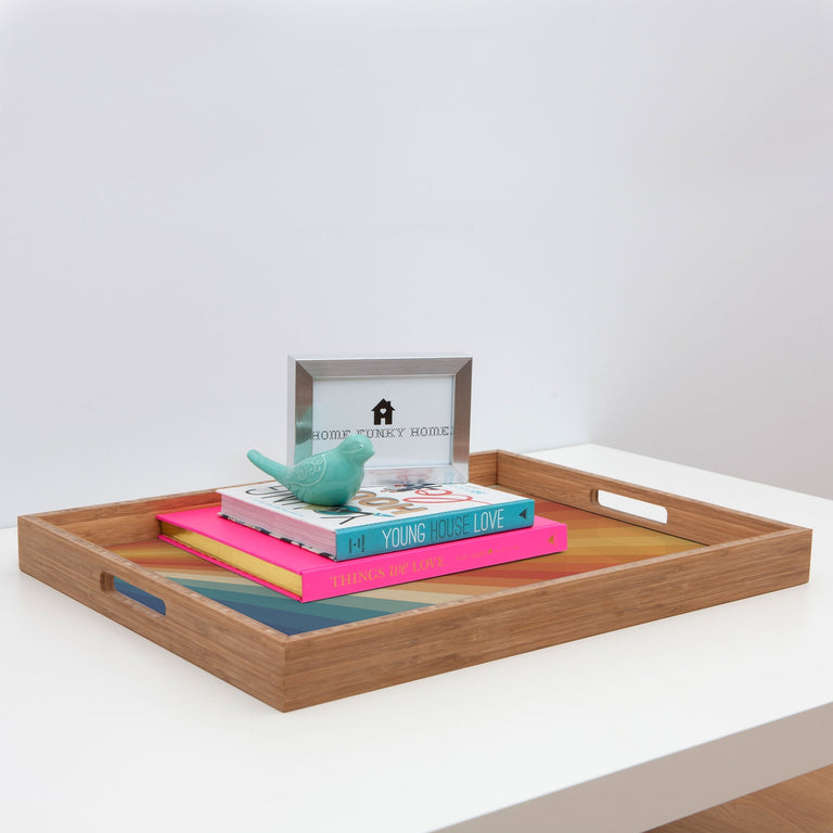 RETRO 70S SUNRAYS RECTANGULAR TRAY