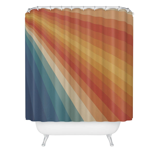 ALISA GALITSYNA RETRO 70S SUNRAYS SHOWER CURTAIN