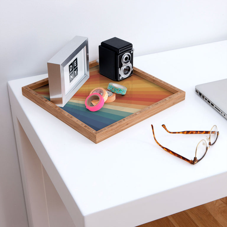 RETRO 70S SUNRAYS SQUARE TRAY
