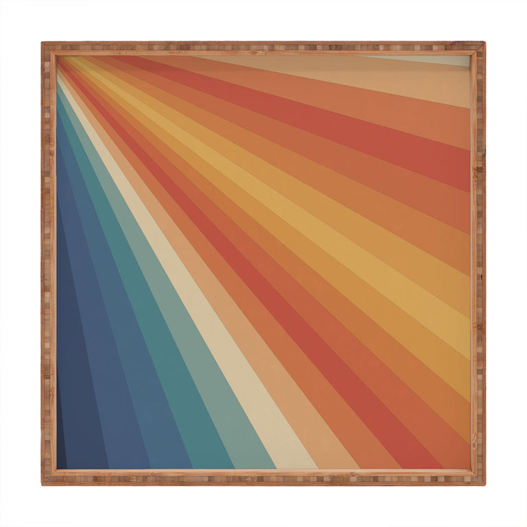RETRO 70S SUNRAYS SQUARE TRAY